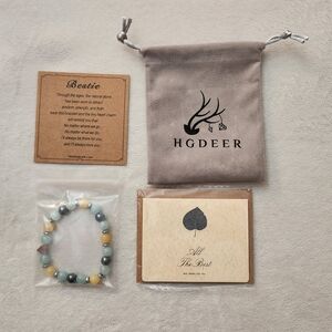 HGDEER Multicolor Beaded Bracelet with Pouch
